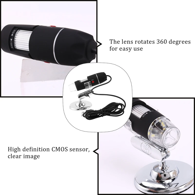 

USB цифровой микроскоп 40X-1000X, ручной микроскоп, камера для студентов, инженеров, биология, микробиологическое наблюдение