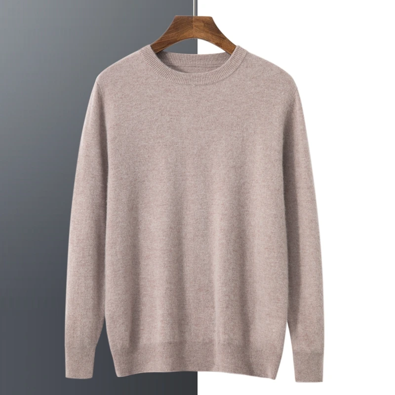 New Men's Cashmere O-Neck Pullovers Are Fashionable, Warm And Comfortable, And Long-Sleeved Business Cashmere Sweater Tops.