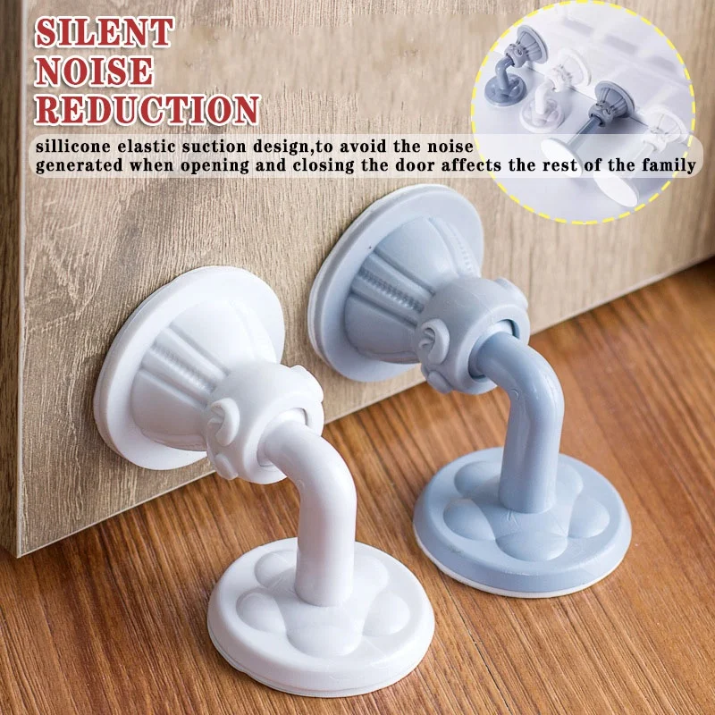 

ABS Silicone Suction Type Silent Door Block Toilet Wall Absorption Door Plug Anti-bump Door Holder for Home Bedroom Bathroom