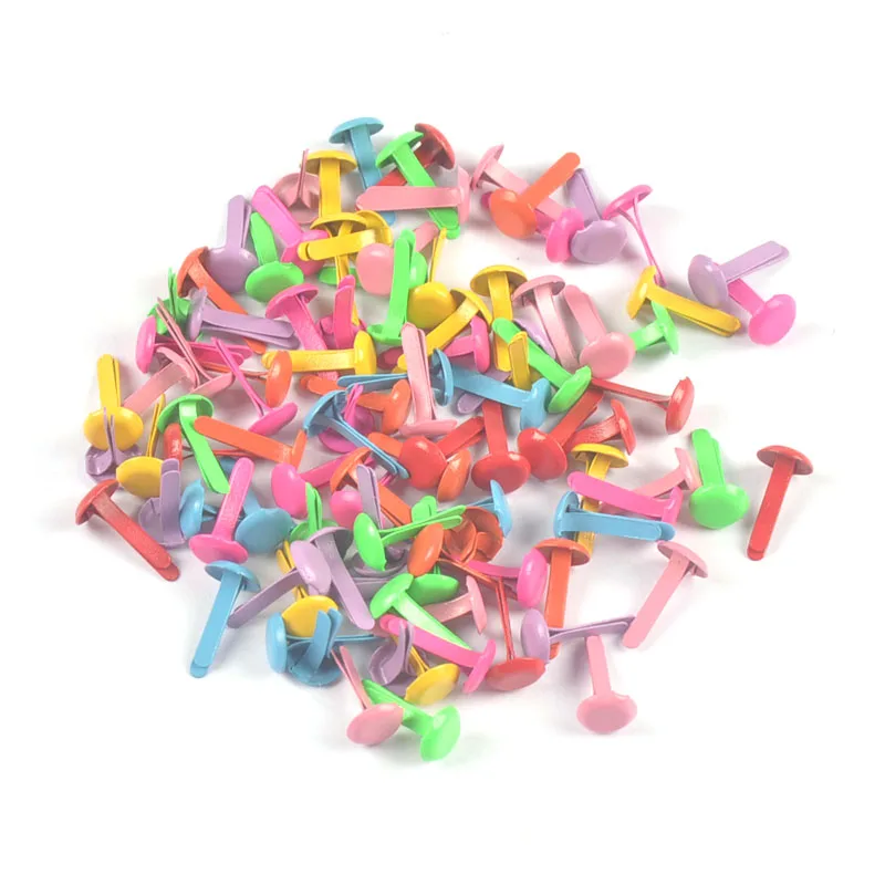 

50pcs/lot 8x13mm Colorful Round Metal Brads DIY Crafts Pastel Brads Scrapbooking Decor Embellishment Fastener Accessories c2239
