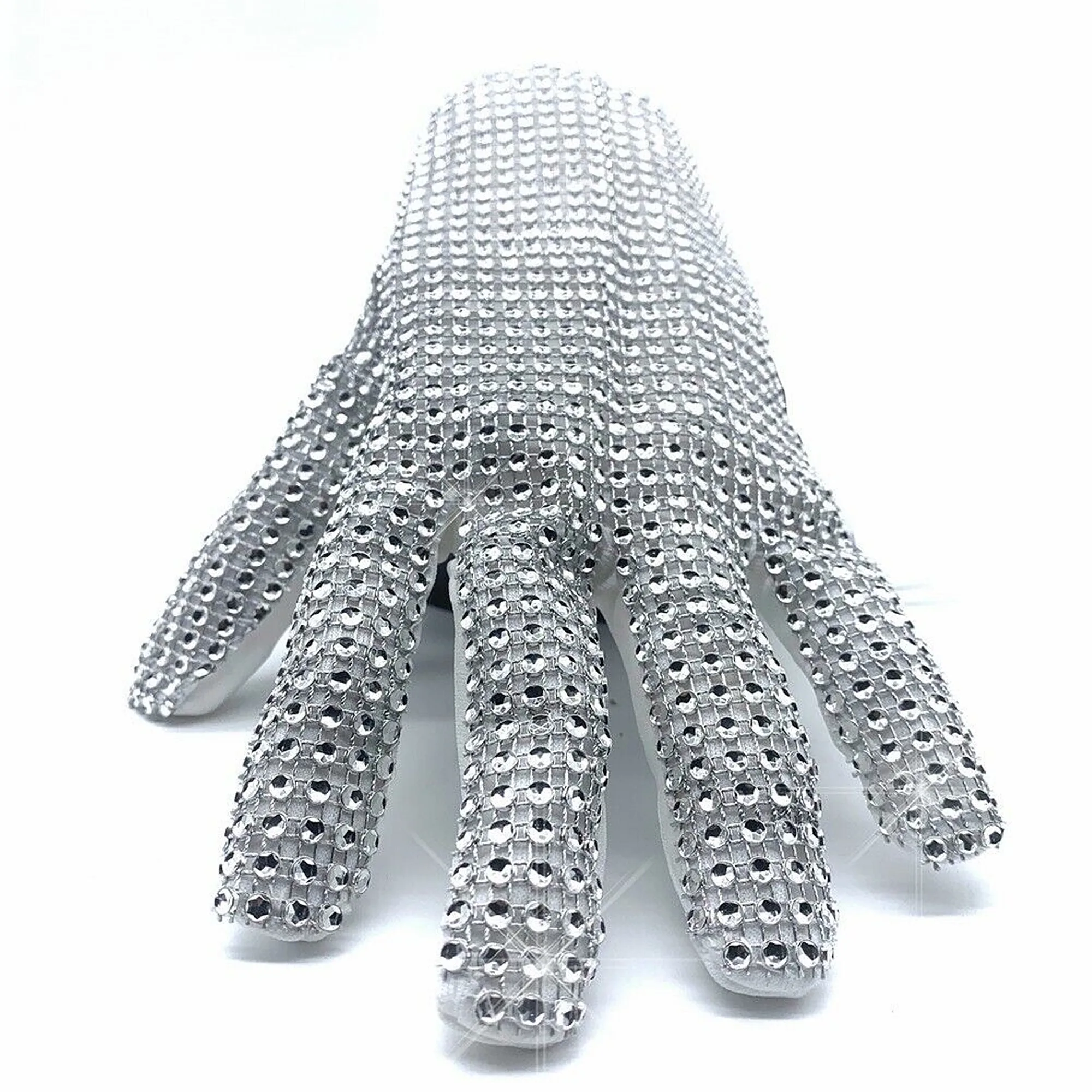 Фото Серебряные перчатки Майкла Джексона для взрослых и детей, для мальчиков и девочек, на Хэллоуин и Рождество, блестящие, для детей 6-12 лет №1