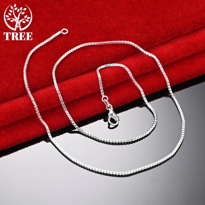 

ALITREE 925 Sterling Silver 20 Inch Elegant Box Chain Necklace For Women Birthday Christmas Gifts Party Wedding Fashion Jewelry