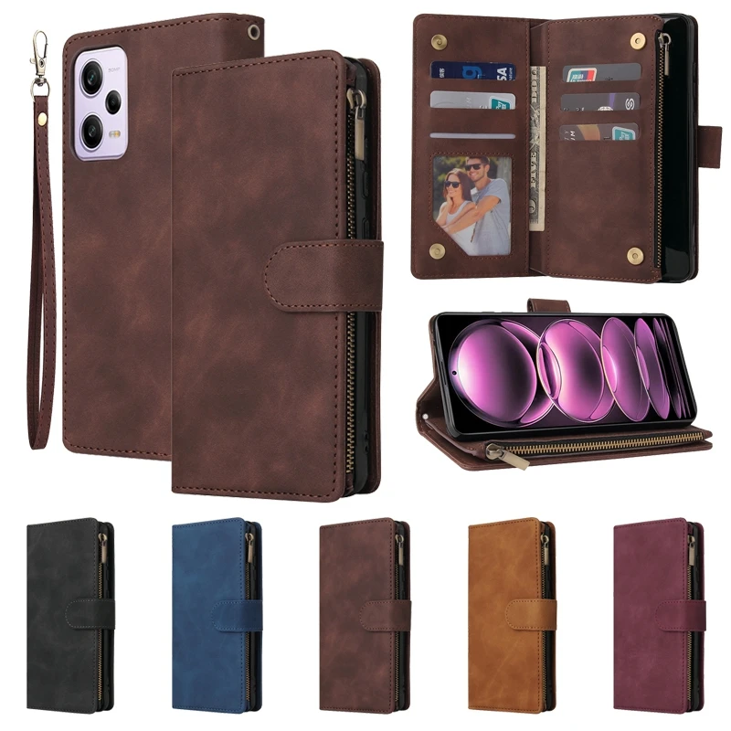 

Wallet Zipper Multi Card Case For Xiaomi Redmi Note 12 Pro+ 11 Pro 10S 9 Pro 8T 7 Redmi 10C 9A 9C Mi Poco X5 X5 Pro X3 GT12T Pro