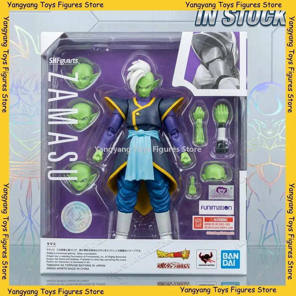 Фото В наличии 100% оригинальная фигурка Bandai Dragon Ball SH Figuarts Potara Zamasu, аниме-модель, игрушка из ПВХ, подарок. №5