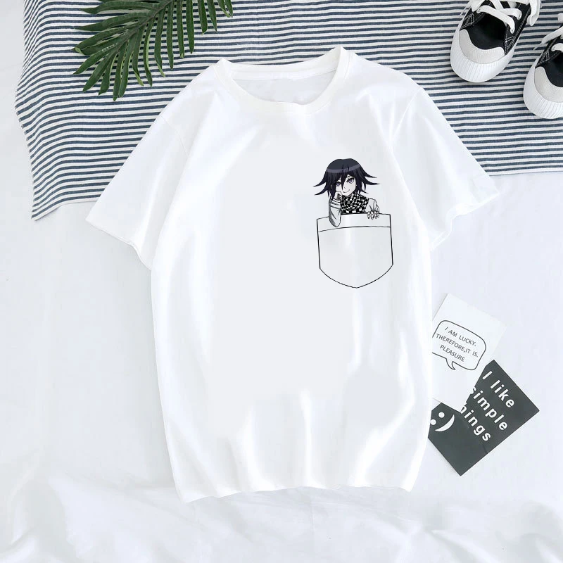 

Danganronpa T Shirt Women Cute Nagito Komaeda Tops Unisex Anime Harajuku T-shirt Cartoon Ouma Kokichi Graphic Tees Female