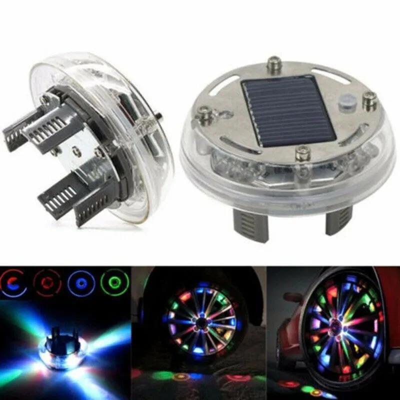 

1Pcs Car Tire Motor Lamp Solar Energy Led Valve Nozzles Hub Decorative Lights 4 Modes Flashing Lights Colorful