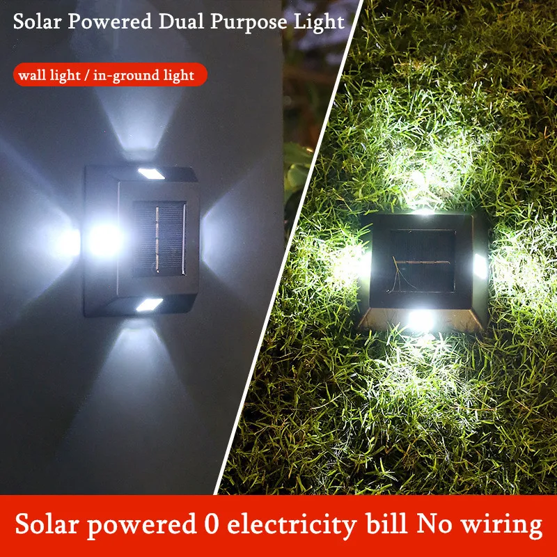 

Patio 4 LED Lamp Solar Power Sensor 1/2/4/6/8/10Pcs Courtyard Balcony IP65 Waterproof Wall Light Outdoor Lamp Garden Decoration