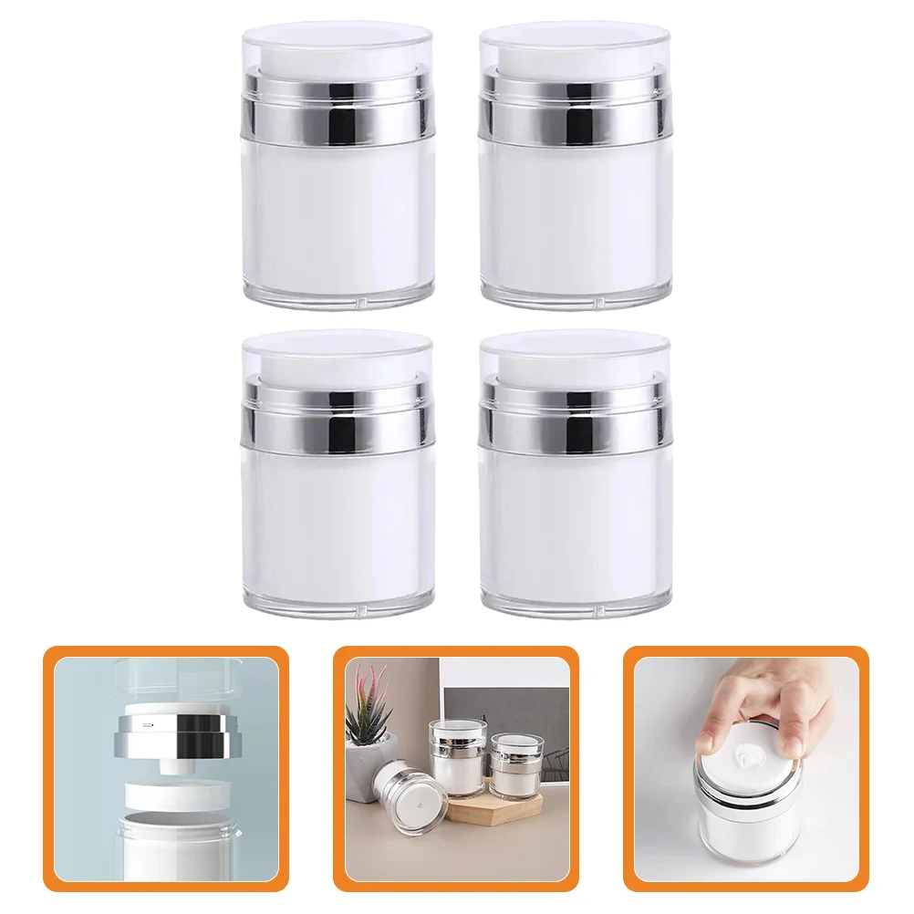 

4pcs Cream Sub Bottle Airless Pump Empty Airless Jar Empty Airless Bottles Airless Pump Container