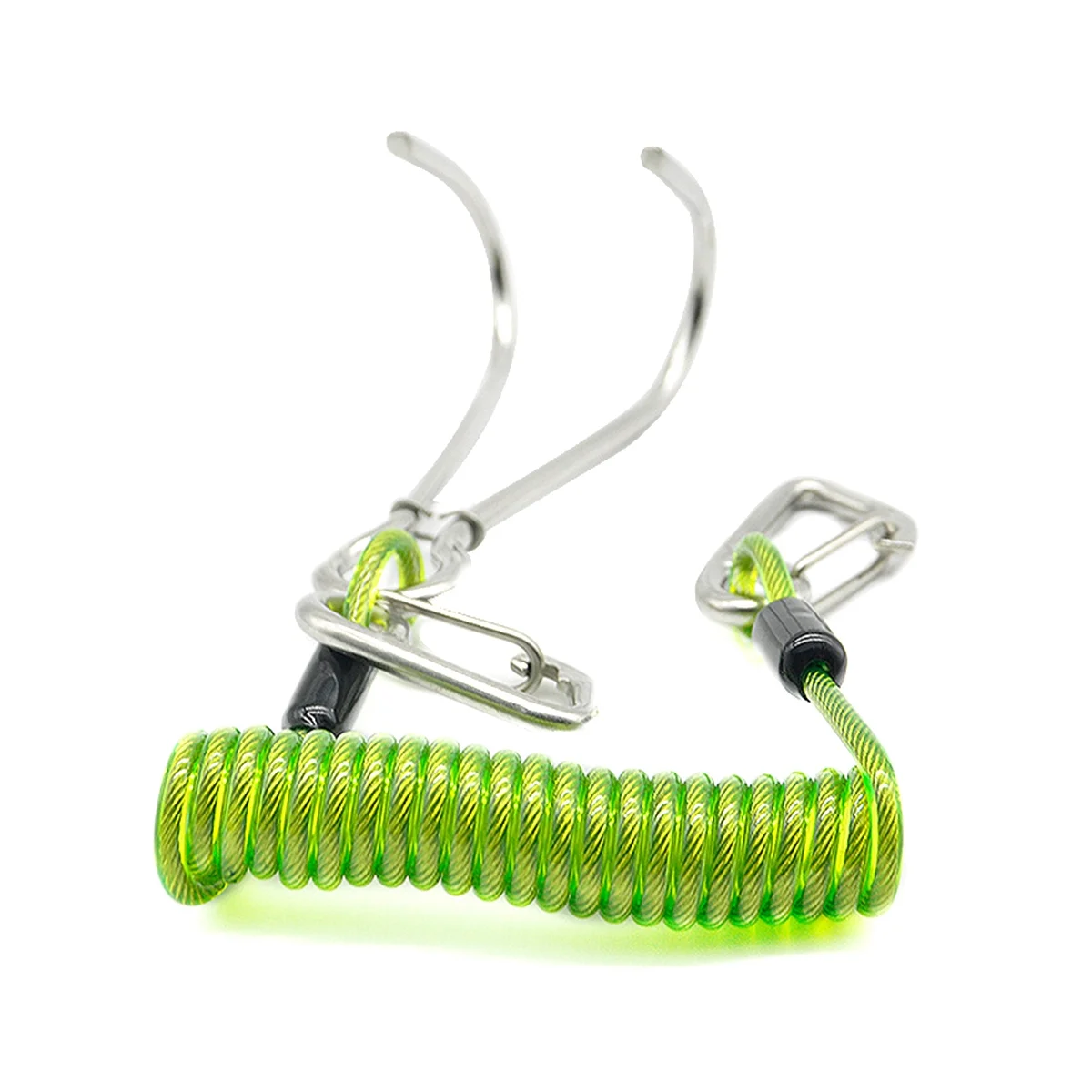 

Double Head Dive Reef Rafting Hook Stainless Steel Reef Hook Spiral Coil Spring Cord Dive Safety Accessory - Green
