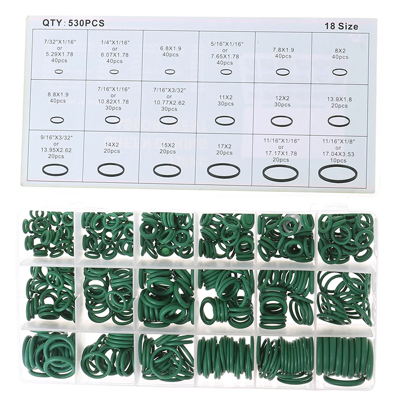 

530pcs Seal O-ring R134a Repair Car Air Conditioning Rubber Sealant Box Set Used To Between -45 Degrees C And 165 Degrees C