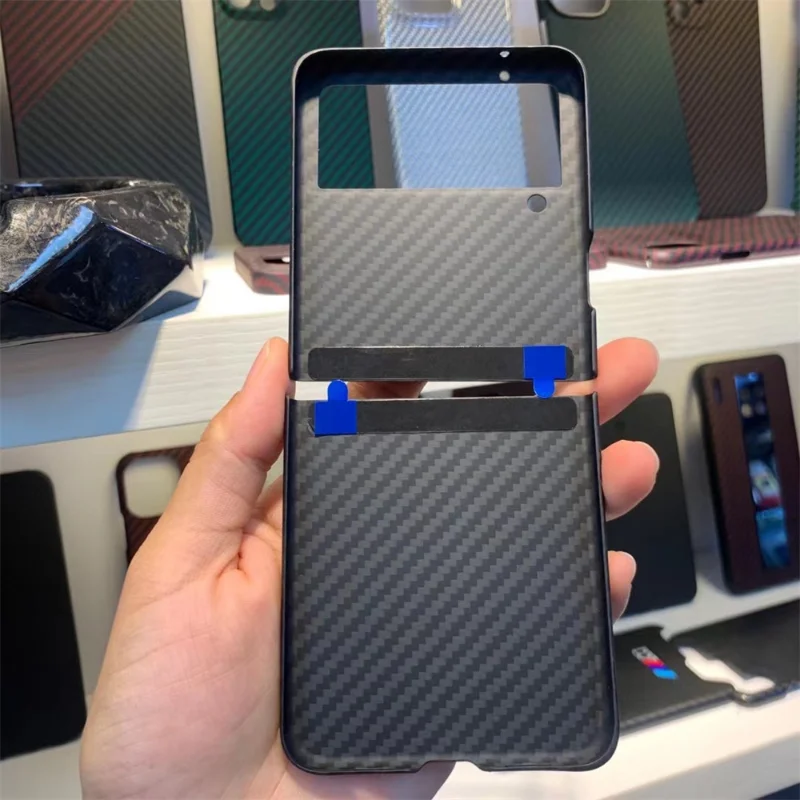 Real Carbon Fiber Phone Case For Samsung Galaxy Z Flip 3 Carbon Fiber Case Aramid Fiber Cover For Galaxy Z Flip3 Ultra-thin Case