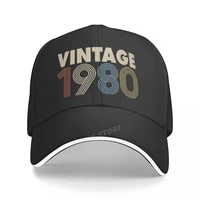 fashion hats novelty born in vintage 1980 letter birthday gift printing baseball cap men and women summer caps new youth sun hat