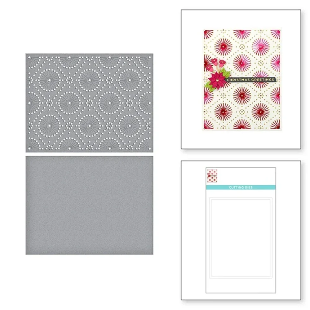 Новинка 2022 прямоугольная рамка фоновый узор металлические штампы для рукоделия