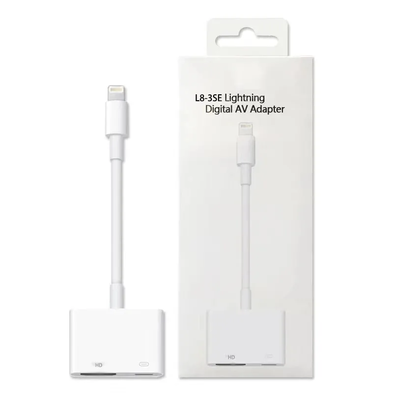 Фото Для IPhone Lightning-HDMI интерфейс IPad подключен к ТВ-проектору зеркальный экран без бренда быстрая доставка №1