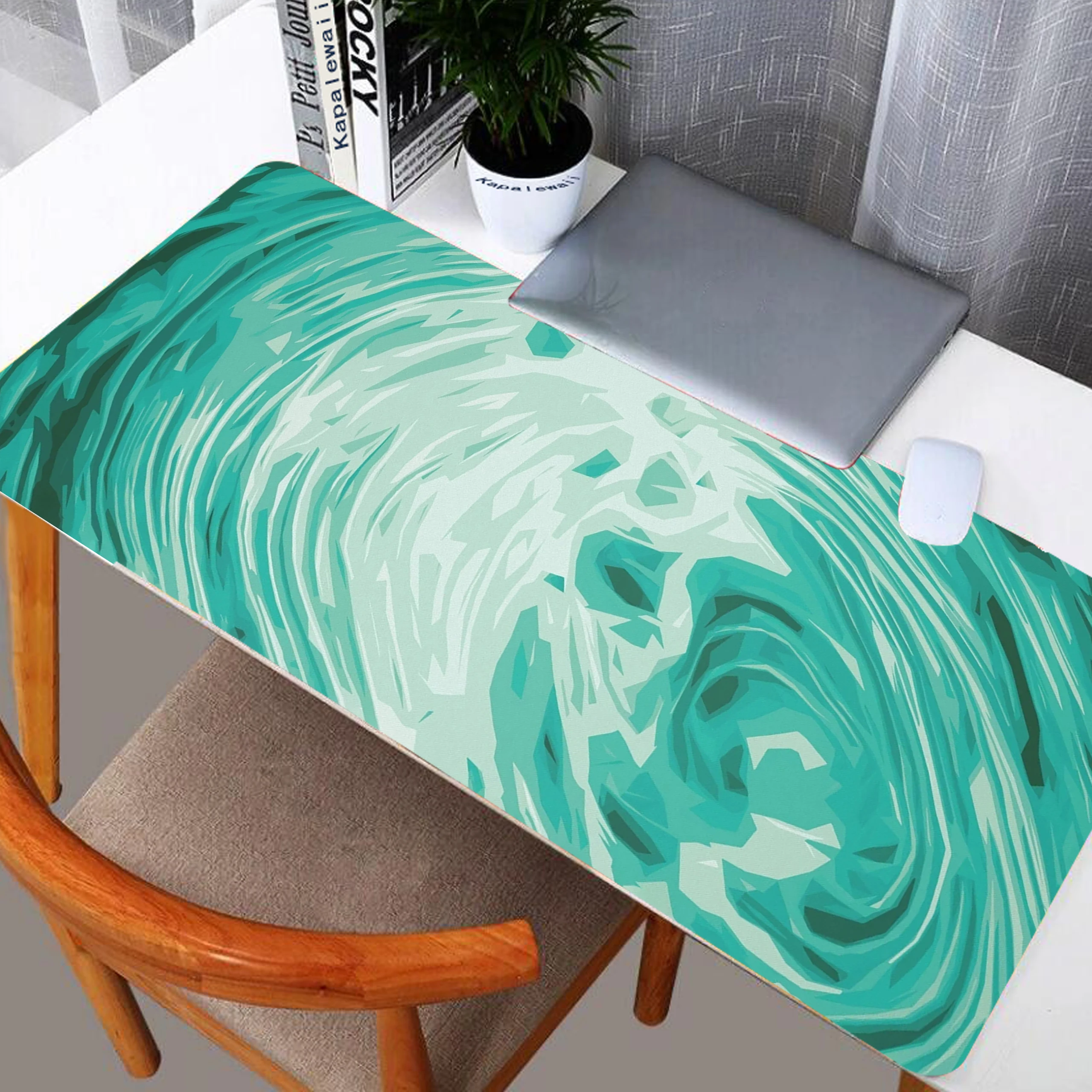

XXL Strata Liquid Mouse Pad Art Great Wave Mousepad Carpet Mouse Gamer Gaming Mouse 80x30 Keyboard Mat Deskmat Computer on Table