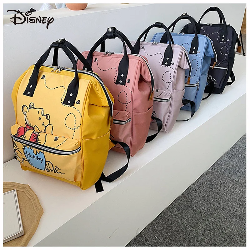 Disney New Mommy Bag Fashion Print Backpack Large-capacity Contrast Color Mother Baby Bag Lightweight Travel Small Backpack Toys