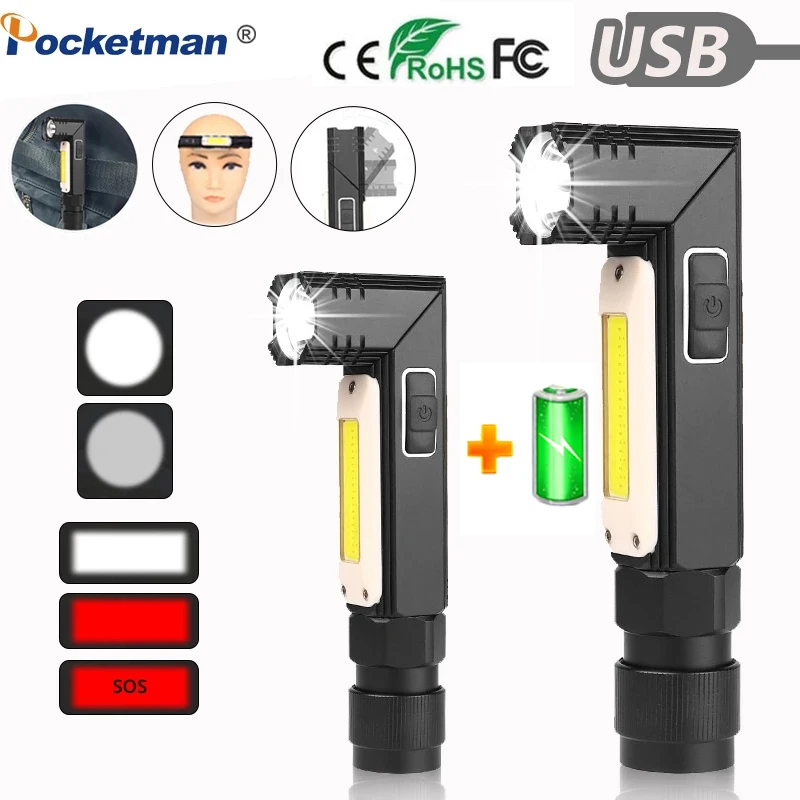 

Самый яркий светодиодный фонарик для режима «свободные руки», двойное топливо, 90 градусов, водонепроницаемый магнитный мини-фонарь с зажим...