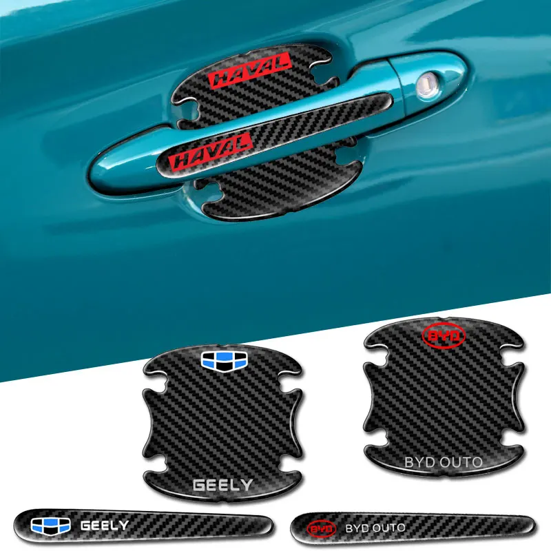 

8pcs Car Black Door Handle Sticker Protective Film for Fiat 500 Punto Tipo Bravo Croma Panda Abarth Albea FR Uno Accessories