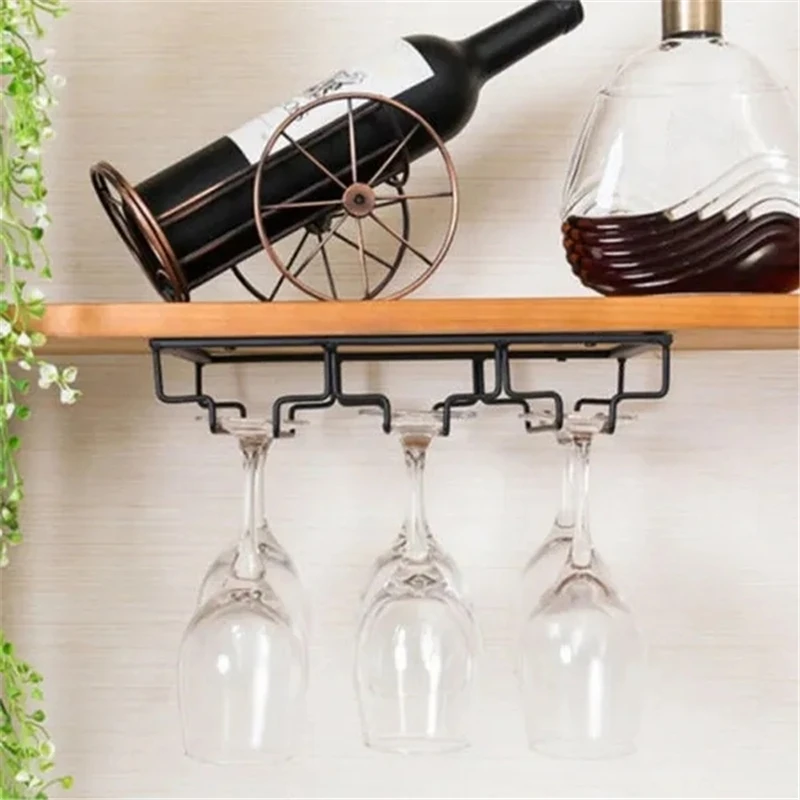 

Wine Glass Rack Stainless Steel Hanging Holder Cup Stemware Stand Teacup Goblet Hanger Shelf Home Kitchen Bar Sipplies