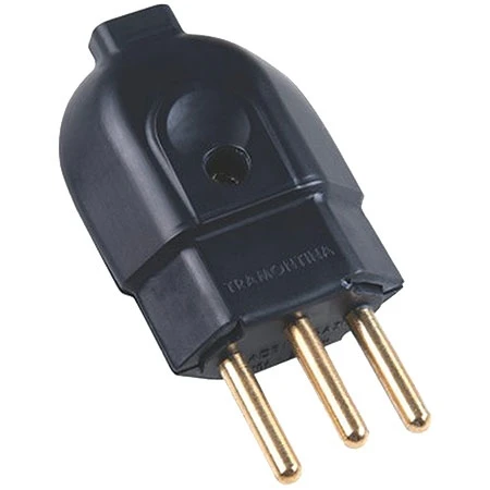 

MALE PLUG 2 PINS + EARTH 10A 250V BLACK-PC/10