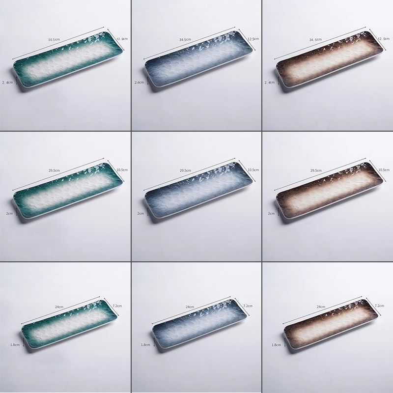 Тарелка для суши в японском стиле керамическая посуда закуски сашими длинная