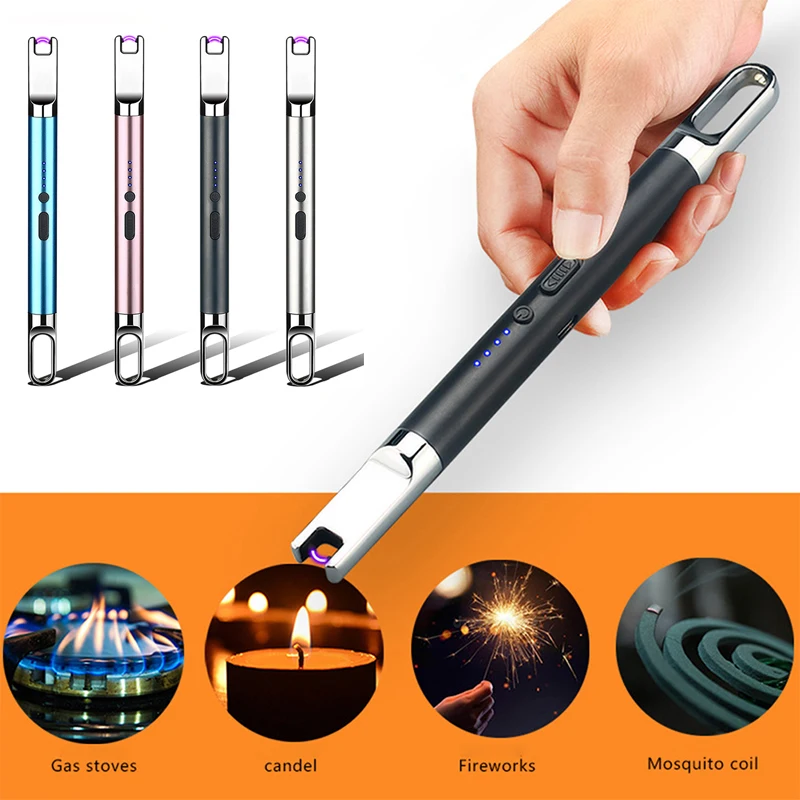 

New Electronic Lighter Portable Stove ARC BBQ Lighter Windproof Plasma Pulsed Candle Lighter Flameless USB Rechargeable Lighter
