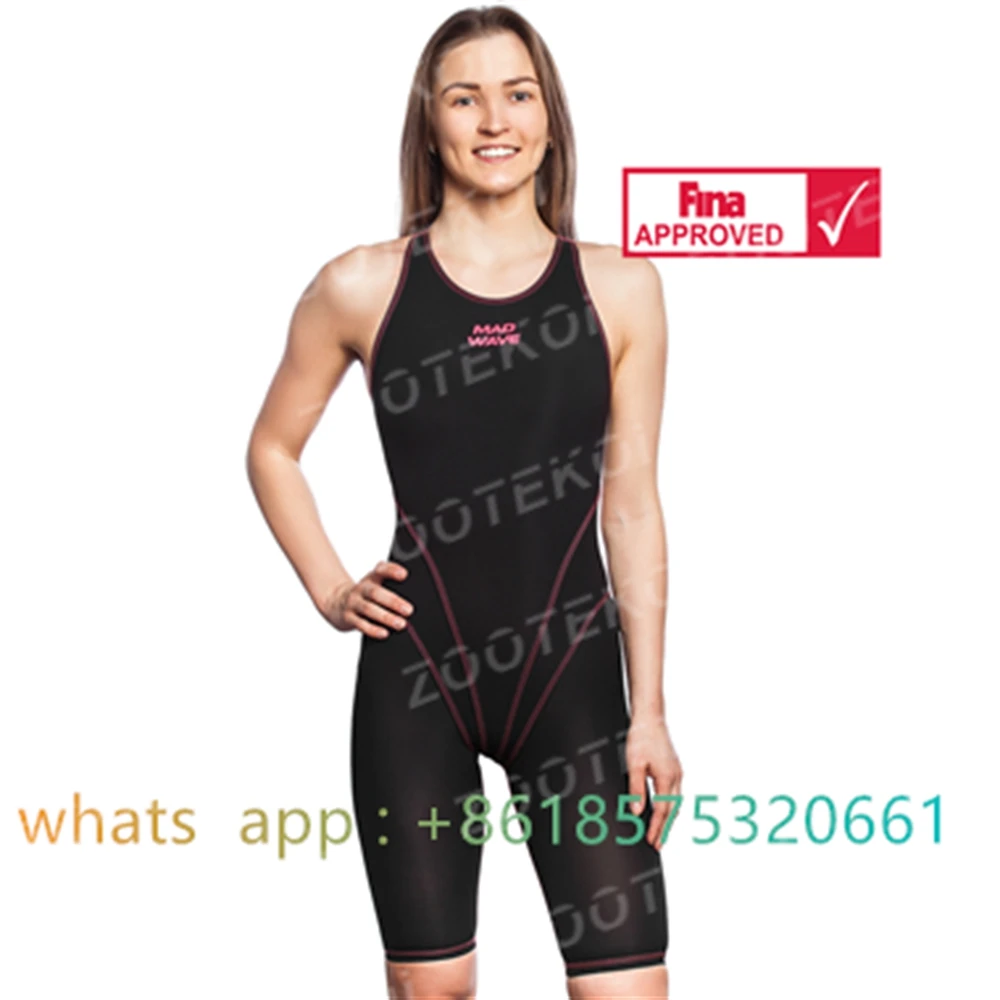 2023 Women One Piece Bodysuit Swimming Pro Sports Swimwear Knee-length Sport Swimsuit Beach Wear Training Bathing Suit