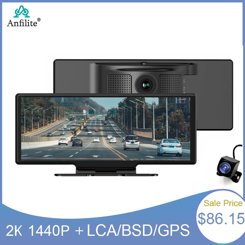 

10.26 '' 1440P 2K GPS Dash Cam 1080P Dual Lens LCA BSD Night Vision Car Dvr 24H Parking Monitoring Camera Recorder Dash Cam