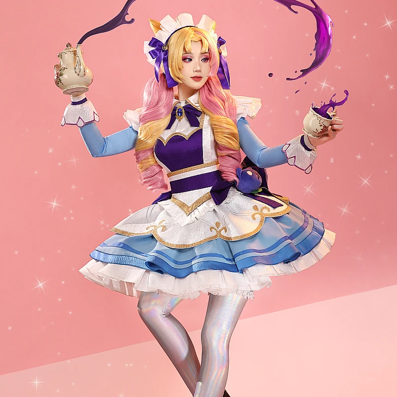 

[Искусственная кожа] костюм для косплея игры LOL Gwen KDA 2021 S11 кофейная Милая женская одежда для косплея юбка женские размеры