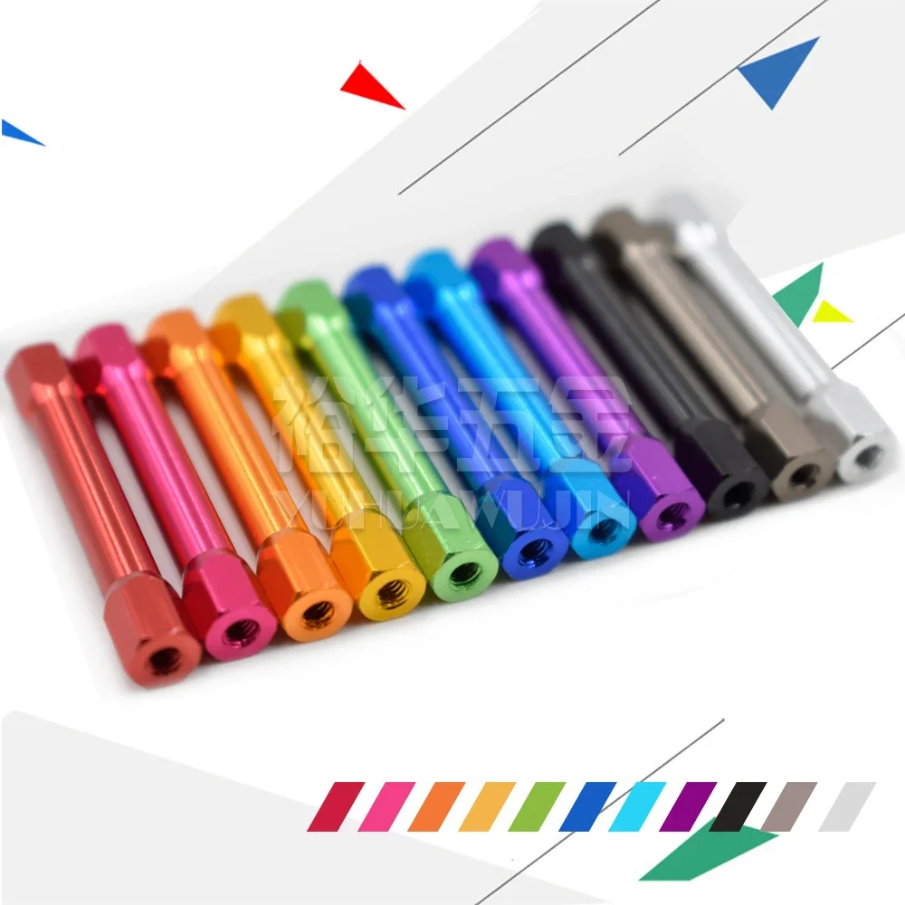 2pcs M3 double hexagon aluminum column connecting post ultralight aluminium tube aircraft model rack accessories screws color