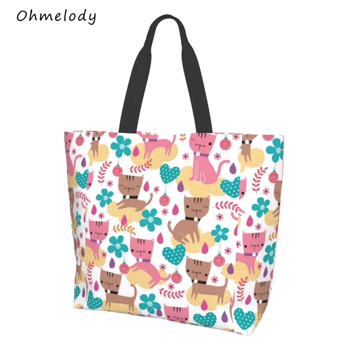 

Cute Cat Prints Women's Travelling Totes Beach Bags for Women Tote Handbags Large Capacity Shopping Bag