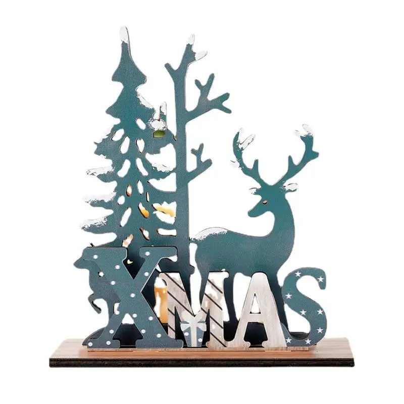 

Christmas Tabletop Decorations Christmas Reindeer Tree Wood Crafts Sign Decor Christmas Winter Theme Party Supplies Table