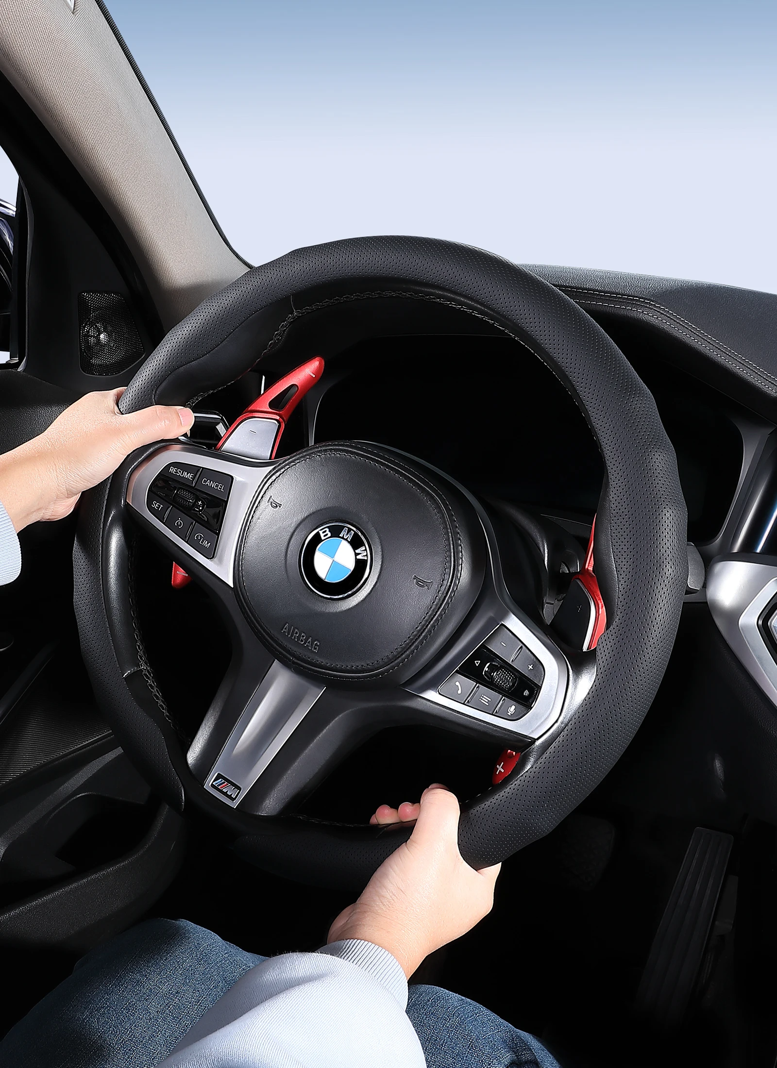 Фото Кожаный чехол на руль для BMW 1, 2, 3, 4, 5 серий F40 G20 G26 G01 G02 G05 G06 G07 X1 X3 X4 X5 X6 X7 2011 - 2026 №5