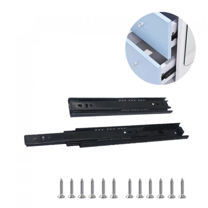 Soft Close Track Three Section Cabinet Rail For Cabinet Draw