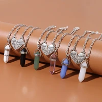 high quality pendulum pendant necklaces howlite quartzs couple necklace best friend friendship valentines day jewelry gifts
