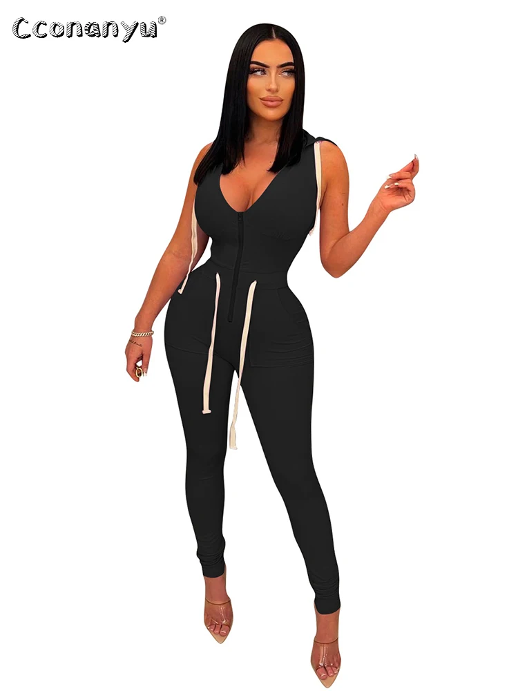 

Summer Casual Sexy Black Jumpsuit Clubwear Bodycon Overalls Jump Suits for Women Fashion One Piece Club Outfit Mono Mujer 2022