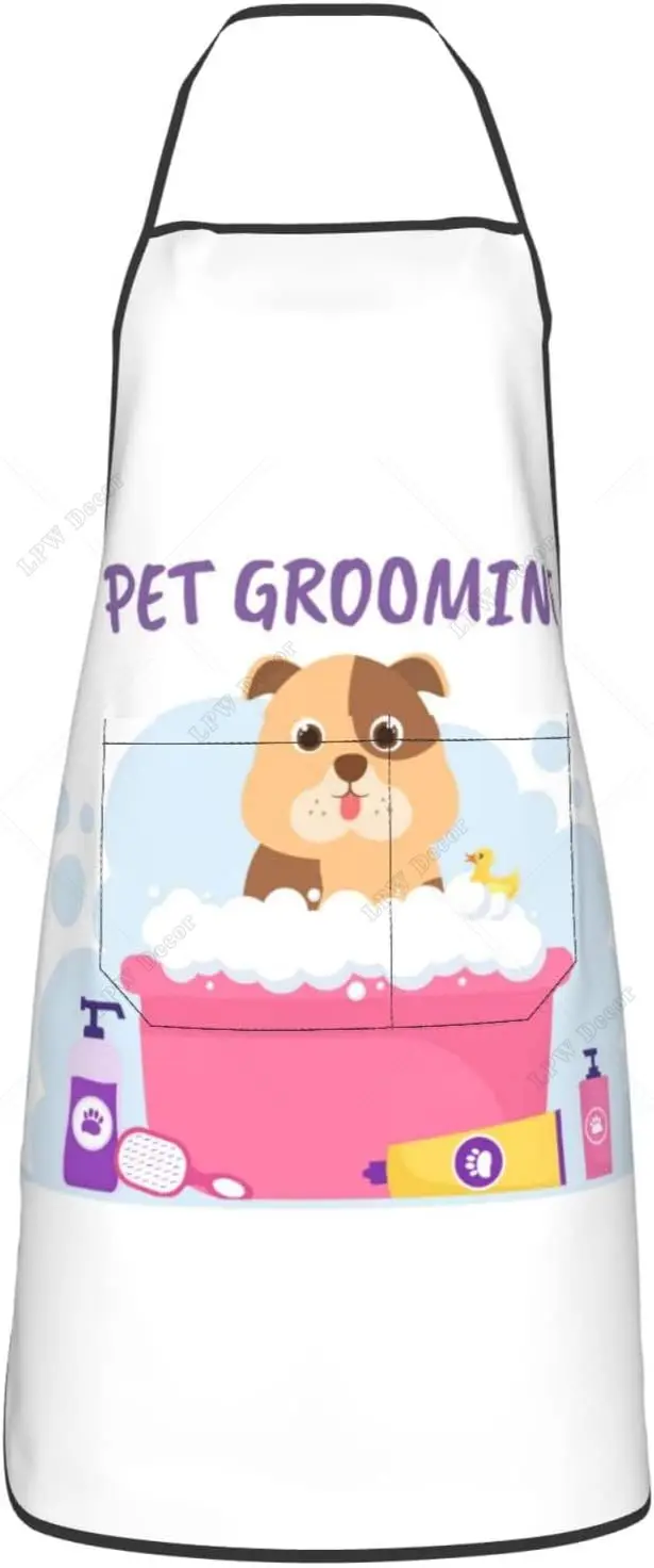 Милый мопс собака в ванной уход искусственная кухня шеф-повара