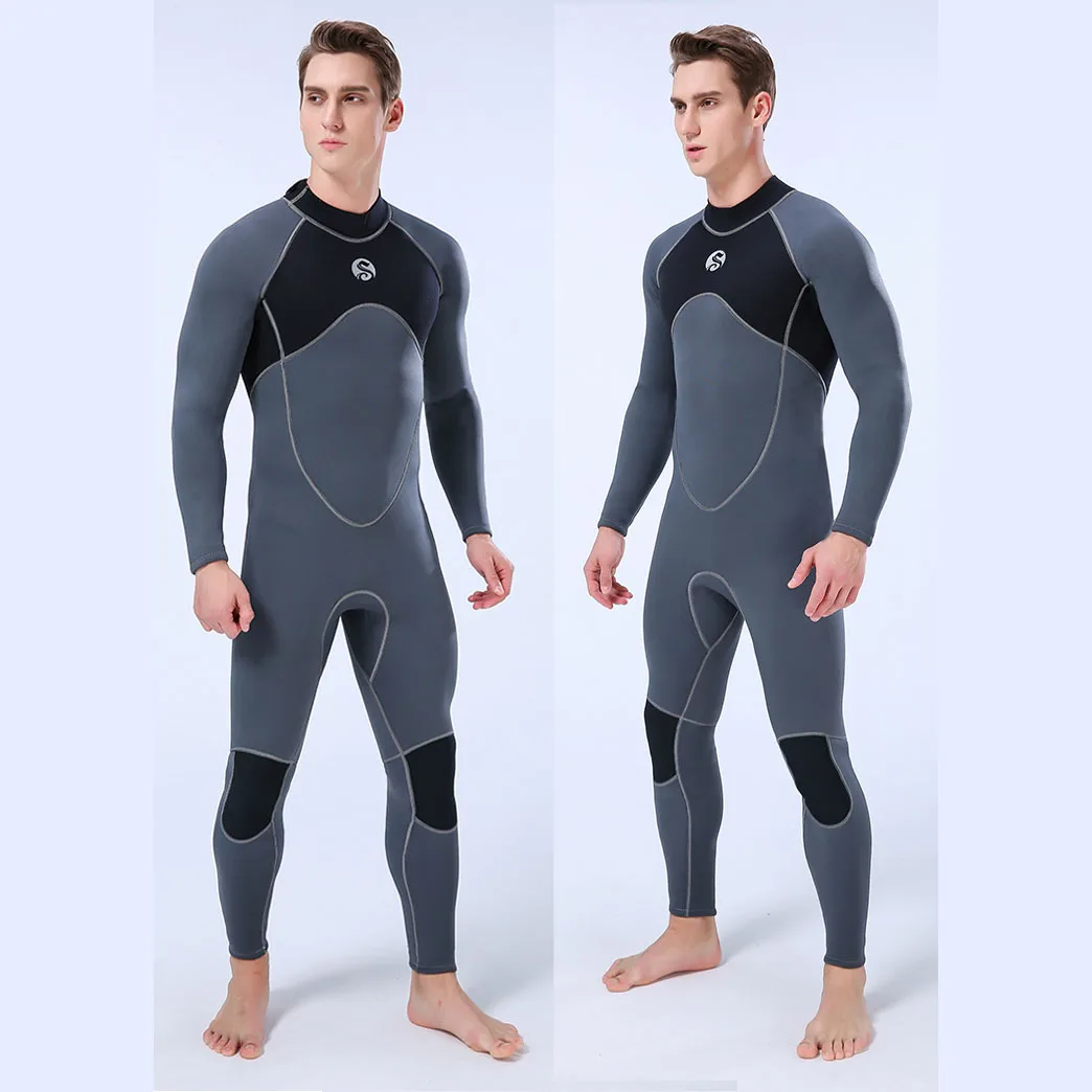 Slinx Mens 3mm Long Sleeve Wetsuit Womens, Full Body Diving Suit Front Zip Wet Suit for Scuba Diving Snorkeling Surfing Swimming