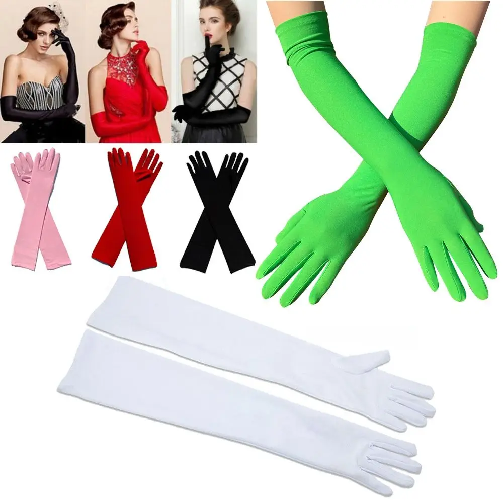 

Women Wedding Bridal Opera Evening Party Skinny Long Gloves Dance Cosplay Mittens Prom Costume Sunscreen Driving Gloves