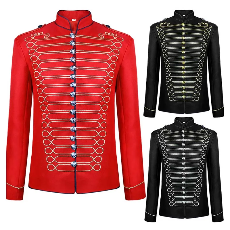 Medieval Retro Blazers Gothic Steampunk Vintage Coat Hussar 