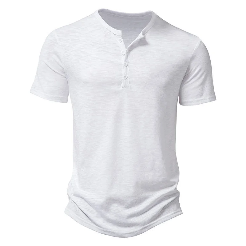 

Ultra-Soft Bamboo Cotton Henley T-Shirts Men 2023 Brand Slim Fit Short Sleeve V Neck T Shirt Men Daily Work Causal Tops Tees XXL