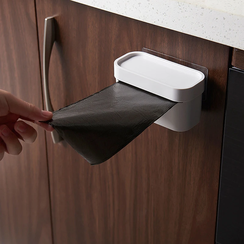 

Traceless Storage Boxes Kitchen Garbage Bag Storage Box Wall Mounted Recycle Bag Dispenser Kitchen Bins Organizer