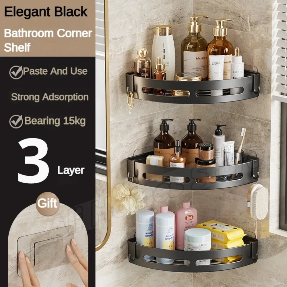 

Настенная угловая полка без дрели, угловая полка для ванной комнаты, органайзер для хранения, полка для душа, полка для шампуня, аксессуары для ванной комнаты, вешалка для полотенец
