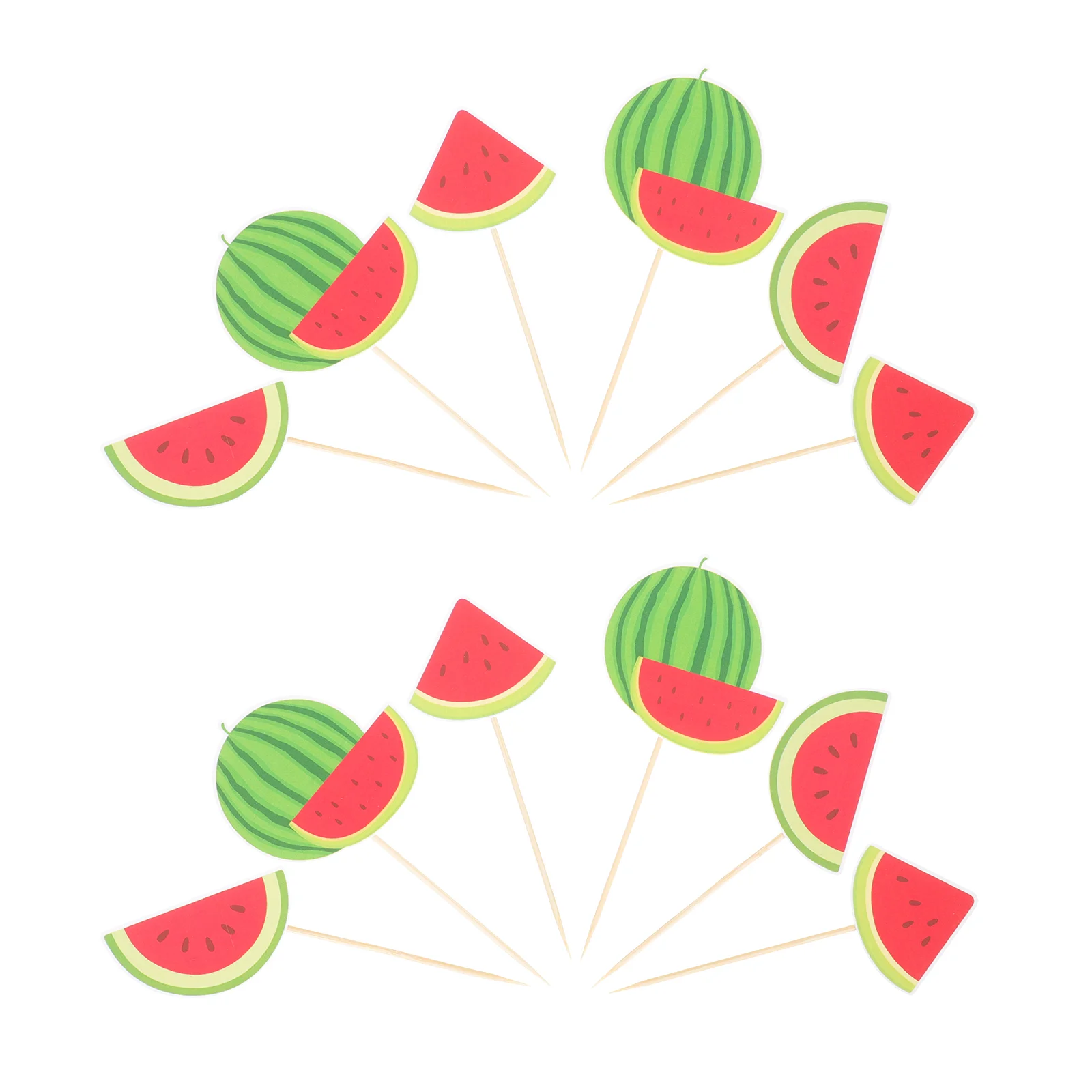 

36Pcs Chic Watermelon Design Cake Dessert Decorations Fruit Themed Cupcake Topper