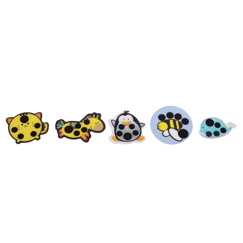 C9GB 5Pcs Lovely Pink Elephant Dinosaur Whale Infant Cartoon Forehead Temperature Change Measurement Tape Range Random Style - купить по