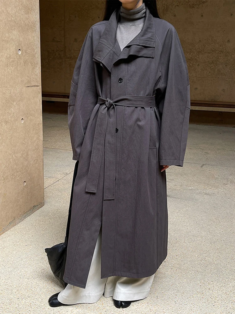 Женская Офисная ветровка BZVW с воротником-стойкой и длинным рукавом однобортное