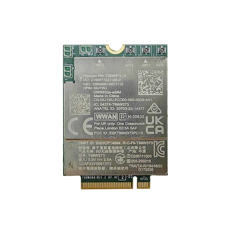 

Foxconn T99W373 DW5932e-eSIM 5G модуль LTE Cat19 M.2 WWAN карта для Dell Latitude 7350 7450 7650 9450 оконный ноутбук и планшет