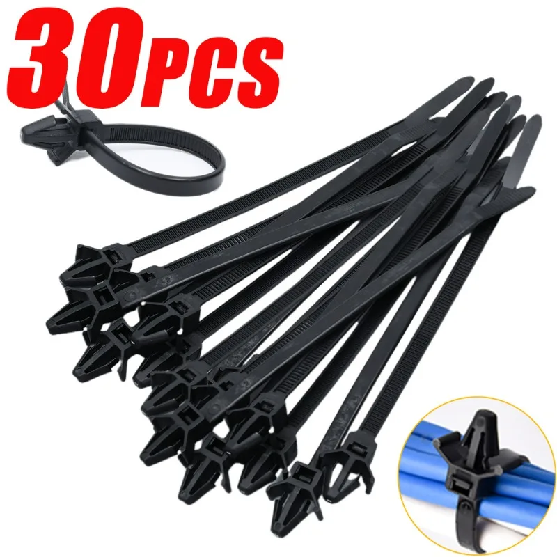 

30-15pcs Car Circuit Wiring Harness Fastener Cable Clamp Clips Management Auto Wire Ties Organizer Auto Accessories