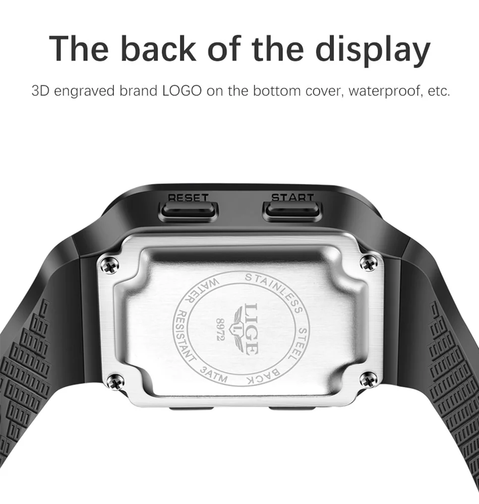 LIGE Brand Sport Digital Men Watch Fashion Watches For Chronograph Electronic Wristwatch Waterproof Clock Relogio Masculino |
