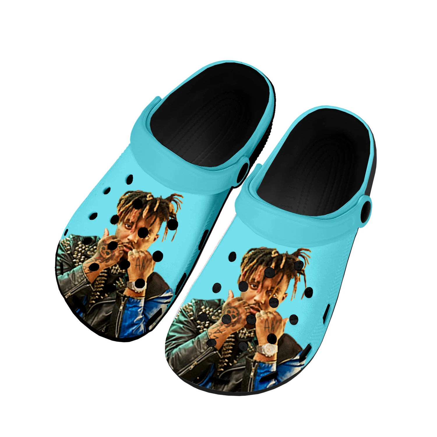 

Wrld 999 Hip Hop Rapper Juice Home Clogs Custom Water Shoes Mens Womens Teenager Shoes Clog Breathable Beach Hole Slippers Black